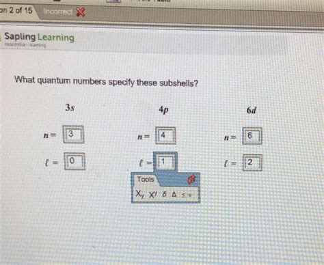 what quantum number specify these subshells